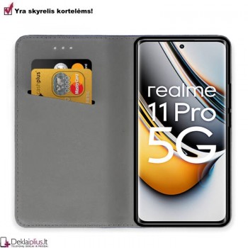 Telone atverčiamas dėklas - juodas (Realme 11 Pro 5G/11 Pro Plus)